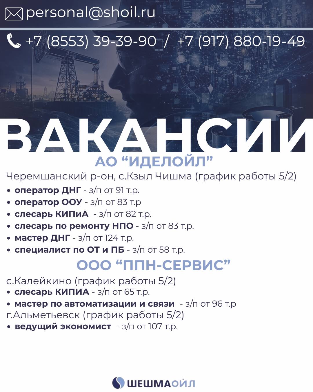 Вакансии Шешмаойл