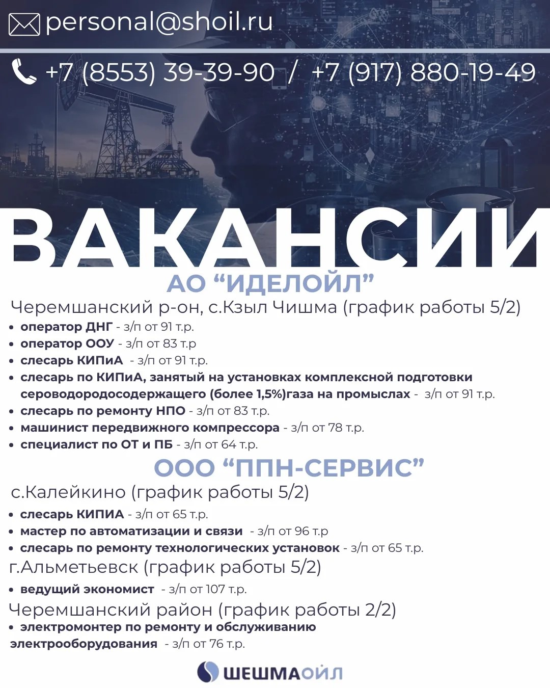 Вакансии Шешмаойл